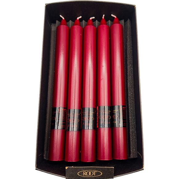 Root Candles Unscented Arista 9-Inch Beeswax Dinner Candles Garnet Red 5-Count - Picture 6 of 7